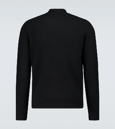 Shop Acne Studios Keve Face Wool Cardigan In Black