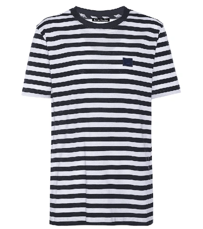 Shop Acne Studios Striped Cotton-jersey T-shirt In Blue