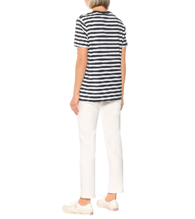 Shop Acne Studios Striped Cotton-jersey T-shirt In Blue