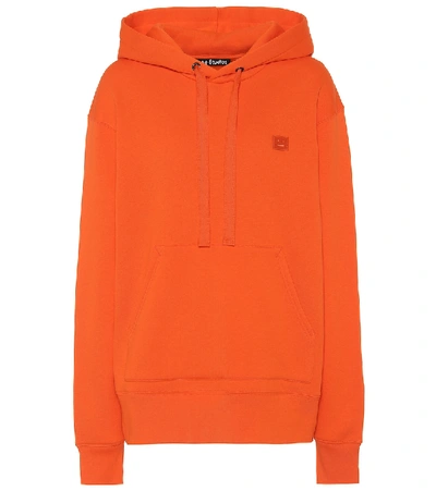 Shop Acne Studios Ferris Face Cotton-jersey Hoodie In Orange