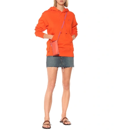 Shop Acne Studios Ferris Face Cotton-jersey Hoodie In Orange