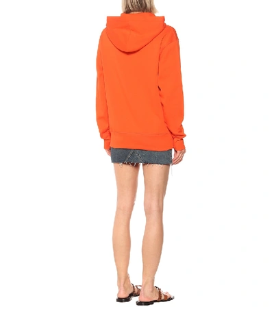 Shop Acne Studios Ferris Face Cotton-jersey Hoodie In Orange