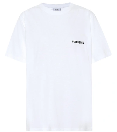 Shop Vetements Logo Cotton T-shirt In White