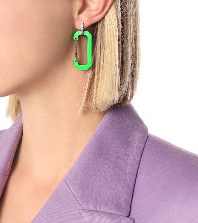 Shop Eéra Eéra Chiara 18kt Gold And Diamond Single Earring In Green