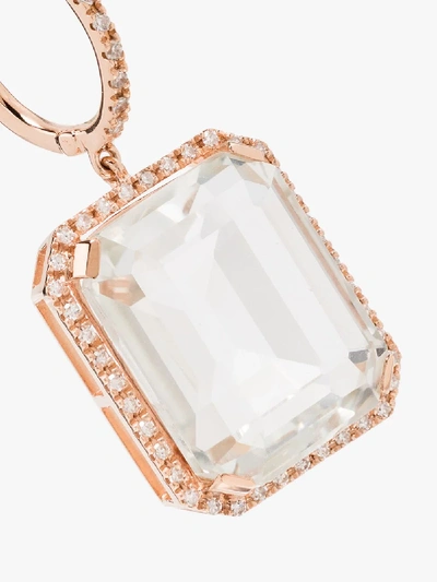Shay 18kt Rose Gold Portrait White Topaz Earrings In Rose Gold