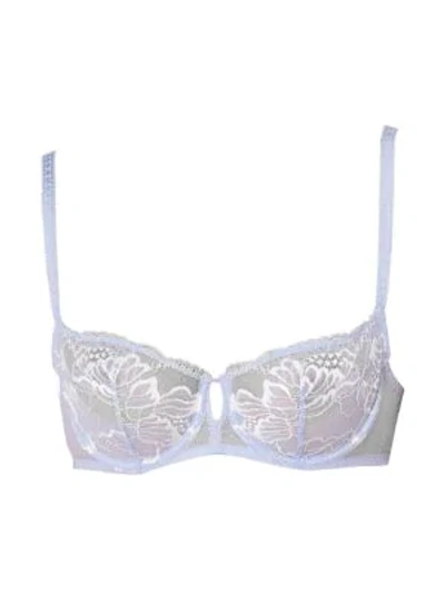 Shop Simone Perele Promesse Lace Demi Bra In Powder Blue