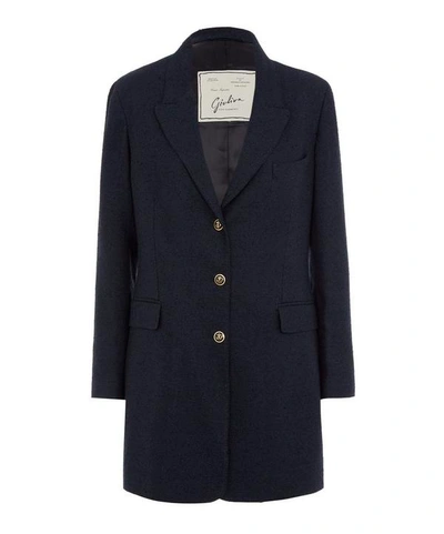 Shop Giuliva Heritage Collection Single-breasted Hunting Jacket In Navy Blue
