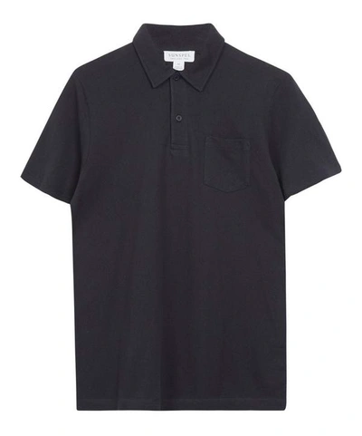 Shop Sunspel Riviera Mesh Polo-shirt In Navy