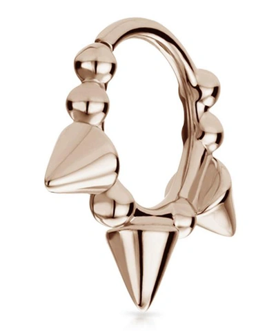 Shop Maria Tash 6.5mm Triple Short Spike Granulated Hoop Earring In Rose Gold