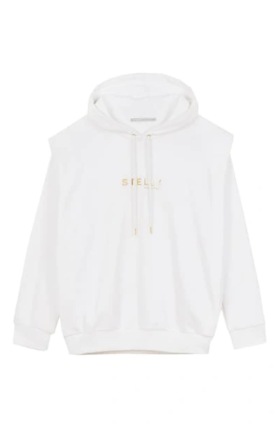 Shop Stella Mccartney Shield Logo Hoodie In Pure White