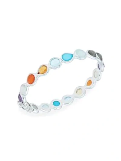 Shop Ippolita Rock Candy® Sterling Silver & Multi-stone All-around Hinged Bangle