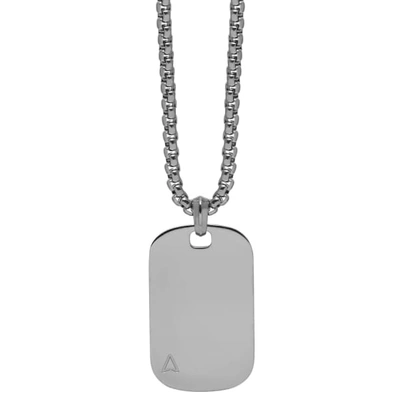 Shop Northskull Id Tag Necklace In Silver