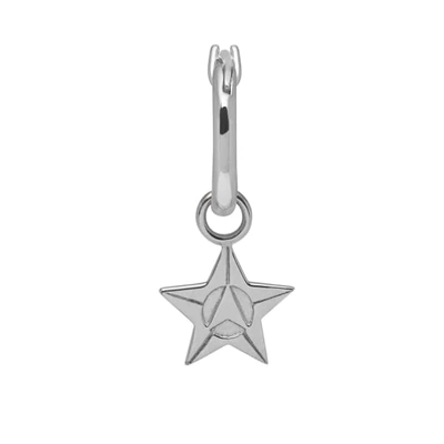 Shop Northskull Logo Star Hoop Earring In Silver