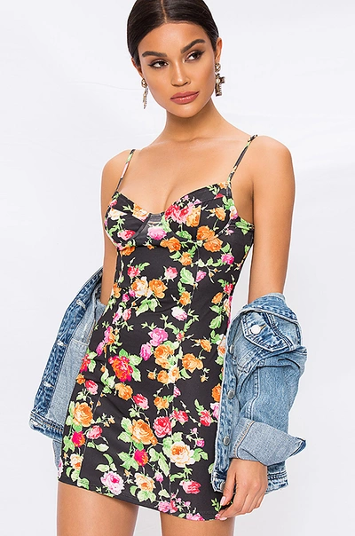 Shop By The Way. Sara Underwire Mini Dress In Black Floral