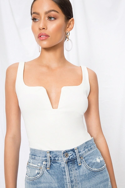 Shop Superdown Cici Square Neck Bodysuit In White