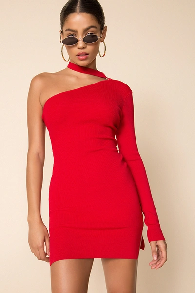 Shop Superdown Shayna Choker Dress In Red