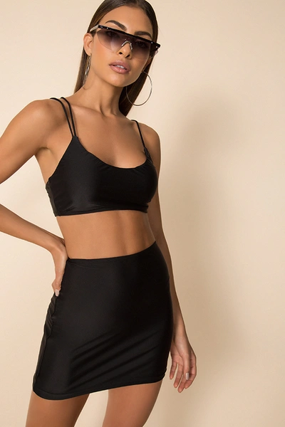 Shop Superdown Janelle Asymmetrical Skirt Set In Black