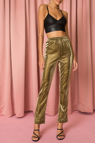 Shop Superdown Marlow Shimmer Pant In Gold