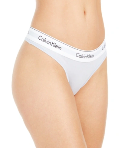 Shop Calvin Klein Women's Modern Cotton Thong Underwear F3786 In Ice Pulp