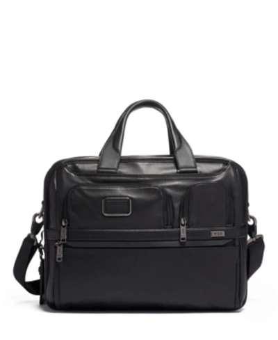 Shop Tumi Alpha 3 Expandable Organizer Leather Laptop Brief In Black