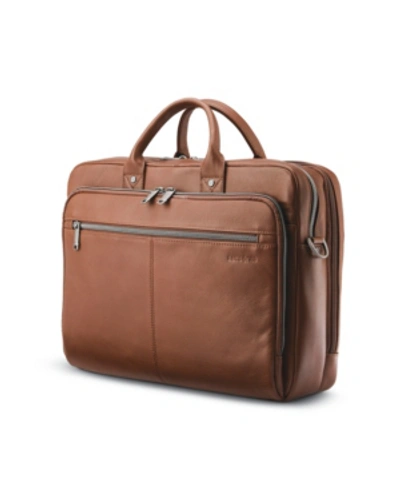 Shop Samsonite Classic Leather Toploader In Cognac