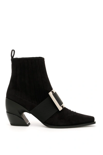 Shop Roger Vivier Viv Tex Booties 65 In Nero (black)