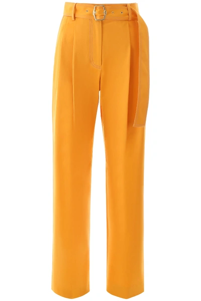 Shop Sies Marjan Blanche Loose Cotton Pants In Apricot (yellow)