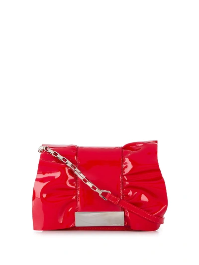 Shop Sergio Rossi Ruffle Tote Bag In Red