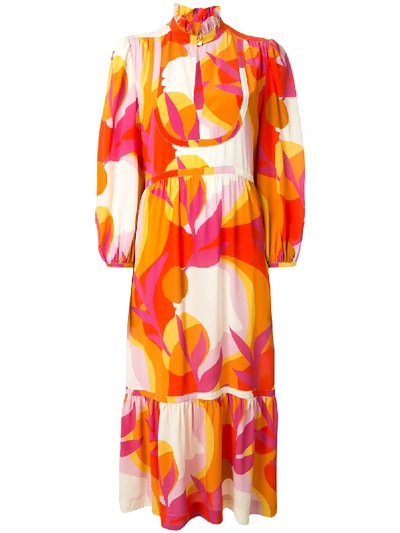 Shop Rebecca Vallance Paradise Printed Midi Dress In Multicolour