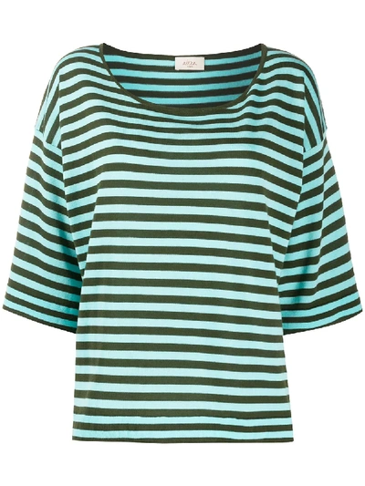 Shop Altea Oversized Striped T-shirt In Green