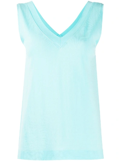 Shop Altea Sleeveless Knitted Top In Blue
