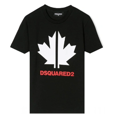 Shop Dsquared2 Sport Maple Leaf T-shirt In Black