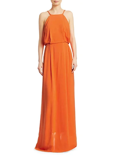 Shop Rachel Comey Token Crepe Gown In Sherbert Orange