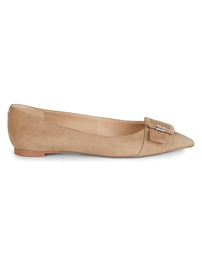 Shop Sam Edelman Sonja Suede Point-toe Flats In Oatmeal