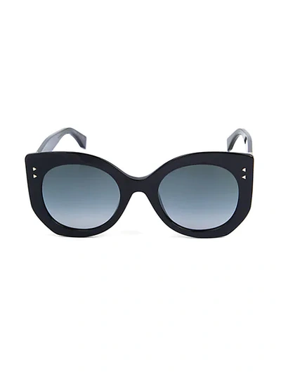 Shop Fendi Women's 55mm Round Sunglasses In Light Blue