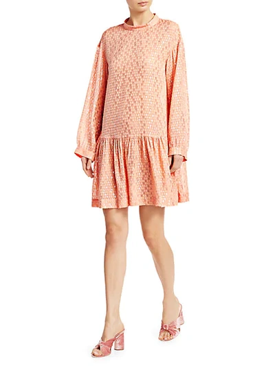 Shop Baum Und Pferdgarten It Takes A Family Angelica Drop Waist Dress In Peach