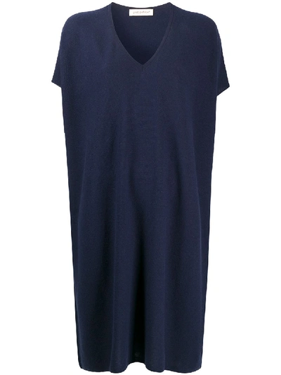 Shop Gentry Portofino V-neck Knitted Shift Dress In Blue