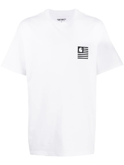 Shop Carhartt State Chromo Logo Print T-shirt In White