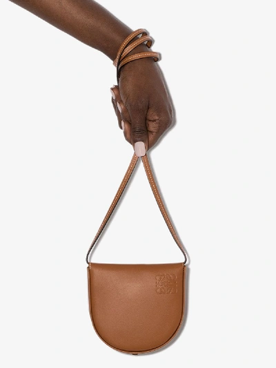 Shop Loewe Brown Heel Leather Cross Body Bag