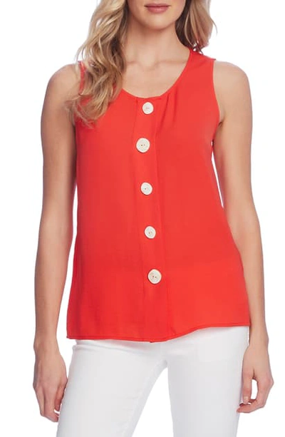 Shop Vince Camuto Sleeveless Button-up Blouse In Bright Ladybug