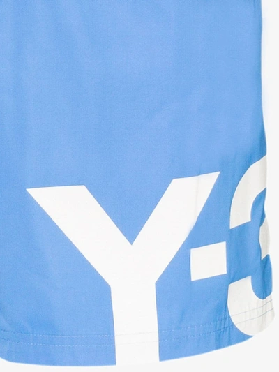 Shop Y-3 Logo Swim Shorts In Blue