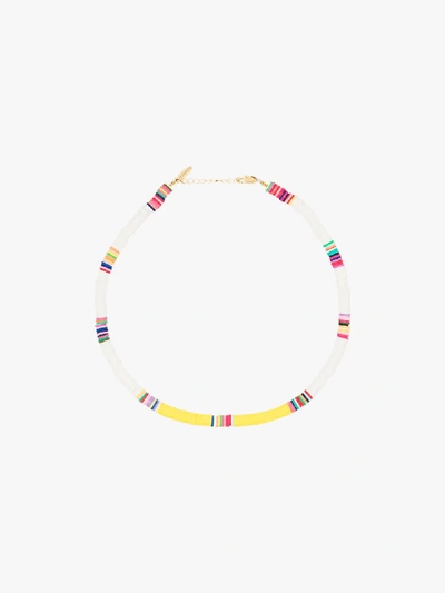 Shop All The Must Gold-plated Heishi Beaded Necklace In White