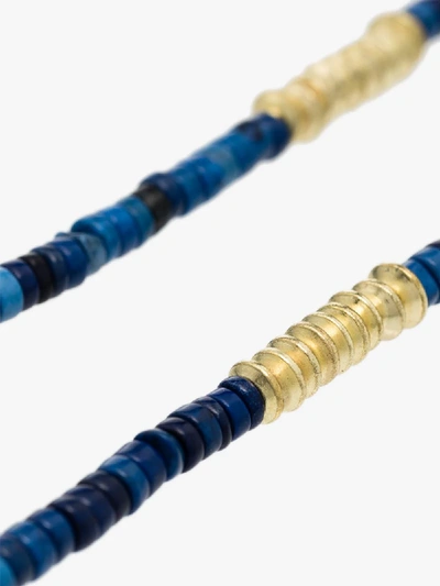 Shop All The Must Gold-plated Heishi Beaded Necklace In Blue