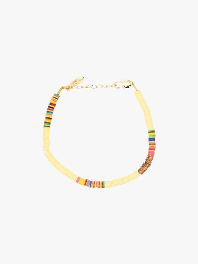 Shop All The Must Gold-plated Heishi Beaded Bracelet In Yellow