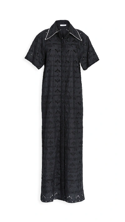 Shop Area Crystal Trimmed Tunic Dress In Black