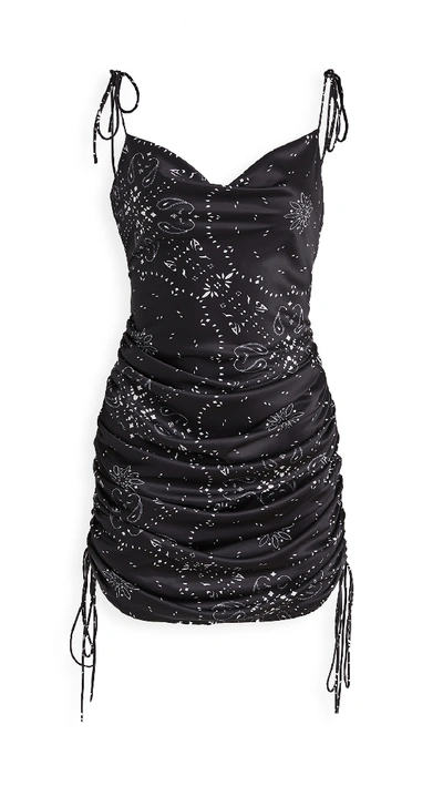 Shop Lioness String Along Mini Dress In Black Bandana