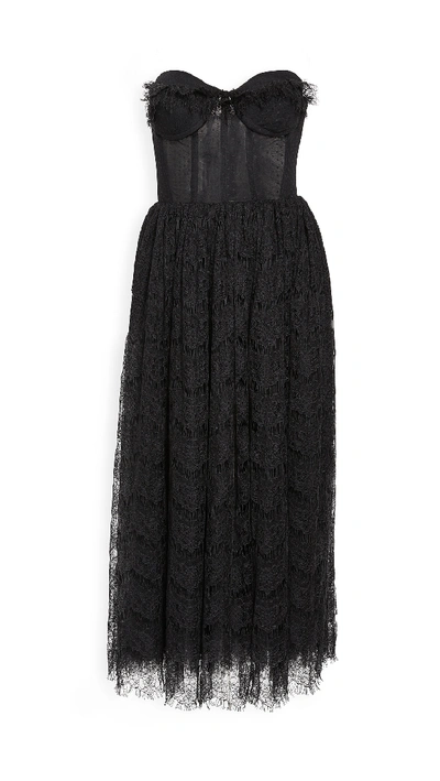 Shop Silvia Astore Irina Pleated Dress In Black