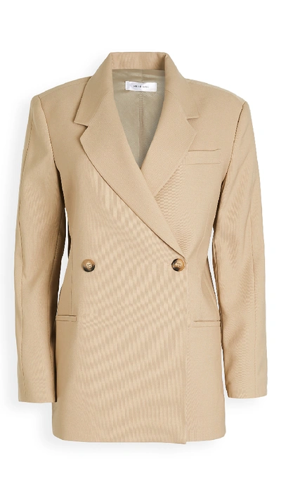 Shop Anine Bing Kaia Blazer In Sand