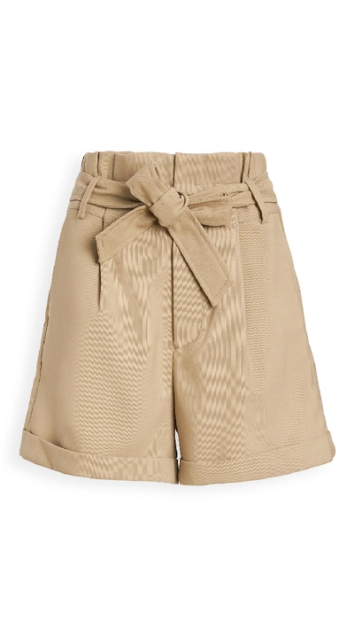 Shop Anine Bing Kinsley Shorts In Sand