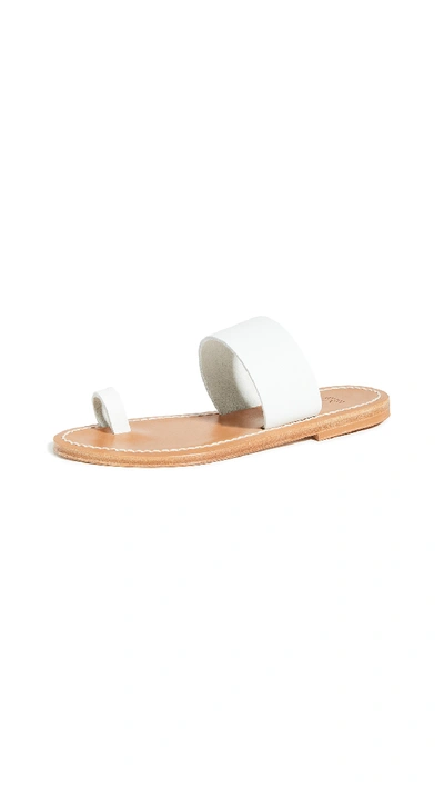 Shop K.jacques Nagoya Toe Ring Slides In Pul Blanc